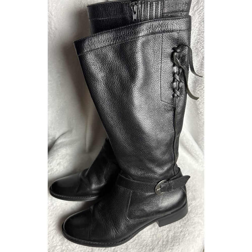 Ladies Tall Black Leather Boots Inside Zip 8M Brazil Naturalizer 848P86 - Picture 3 of 8